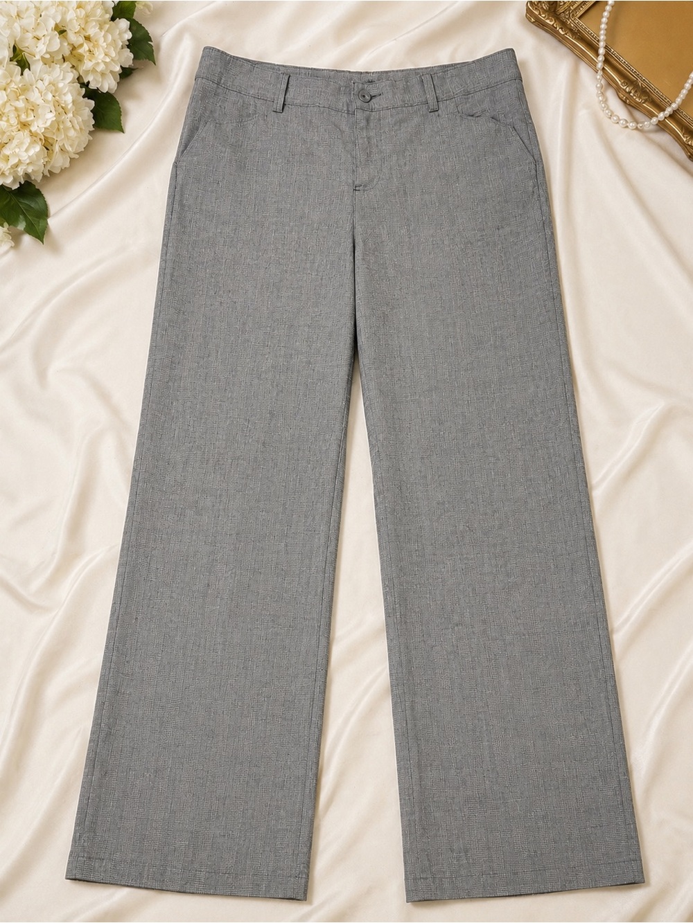 Lee Relaxed Gray Straight-Leg Pants 12 Long